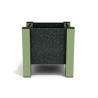 Jardinière carrée Floralu en IPRA et Aluminium laqué Vert Sauge – 40 x 40 x 40 cm