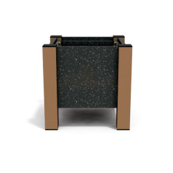 Jardinière carrée Floralu en IPRA et Aluminium laqué Terre Battue – 40 x 40 x 40 cm