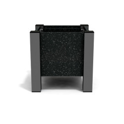 Jardinière carrée Floralu en IPRA et Aluminium laqué Noir – 40 x 40 x 40 cm