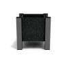 Jardinière carrée Floralu en IPRA et Aluminium laqué Noir – 40 x 40 x 40 cm