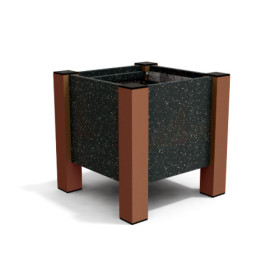 Jardinière carrée Floralu en IPRA et Aluminium laqué Rouille – 40 x 40 x 40 cm