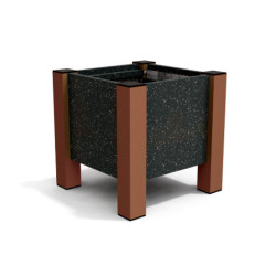 Jardinière carrée Floralu en IPRA et Aluminium laqué Rouille – 40 x 40 x 40 cm