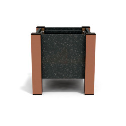 Jardinière carrée Floralu en IPRA et Aluminium laqué Rouille – 40 x 40 x 40 cm