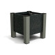 Jardinière carrée Floralu en IPRA et Aluminium laqué Gris Anthracite – 40 x 40 x 40 cm