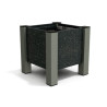 Jardinière carrée Floralu en IPRA et Aluminium laqué Gris Anthracite – 40 x 40 x 40 cm