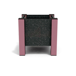 Jardinière carrée Floralu en IPRA et Aluminium laqué Rose Poudrée – 40 x 40 x 40 cm