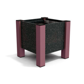 Jardinière carrée Floralu en IPRA et Aluminium laqué Rose Poudrée – 40 x 40 x 40 cm