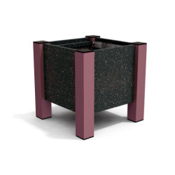 Jardinière carrée Floralu en IPRA et Aluminium laqué Rose Poudrée – 40 x 40 x 40 cm