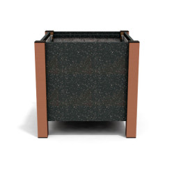 Jardinière carrée Floralu en IPRA et Aluminium laqué Rouille – 61 x 61 x 60 cm