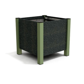 Jardinière carrée Floralu en IPRA et Aluminium laqué Vert Sauge – 61 x 61 x 60 cm