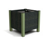 Jardinière carrée Floralu en IPRA et Aluminium laqué Vert Sauge – 61 x 61 x 60 cm