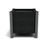 Jardinière carrée Floralu en IPRA et Aluminium laqué Noir – 61 x 61 x 60 cm
