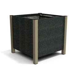 Jardinière carrée Floralu en IPRA et Aluminium laqué Sable Clair – 82 x 82 x 80 cm