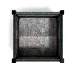 Jardinière carrée Floralu en IPRA et Aluminium laqué Sable Clair – 82 x 82 x 80 cm