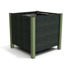 Jardinière carrée Floralu en IPRA et Aluminium laqué Vert Sauge – 82 x 82 x 80 cm