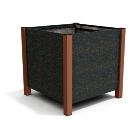 Jardinière carrée Floralu en IPRA et Aluminium laqué Rouille – 82 x 82 x 80 cm