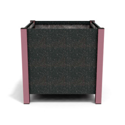 Jardinière carrée Floralu en IPRA et Aluminium laqué Rose Poudrée – 82 x 82 x 80 cm