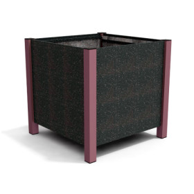 Jardinière carrée Floralu en IPRA et Aluminium laqué Rose Poudrée – 82 x 82 x 80 cm