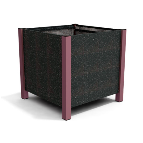 Jardinière carrée Floralu en IPRA et Aluminium laqué Rose Poudrée – 82 x 82 x 80 cm