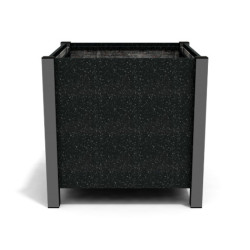 Jardinière carrée Floralu en IPRA et Aluminium laqué Noir – 82 x 82 x 80 cm