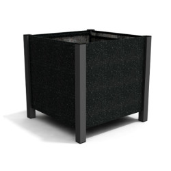 Jardinière carrée Floralu en IPRA et Aluminium laqué Noir – 82 x 82 x 80 cm