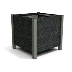Jardinière carrée Floralu en IPRA et Aluminium laqué Gris Anthracite – 82 x 82 x 80 cm