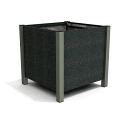 Jardinière carrée Floralu en IPRA et Aluminium laqué Gris Anthracite – 82 x 82 x 80 cm