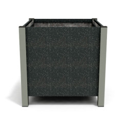 Jardinière carrée Floralu en IPRA et Aluminium laqué Gris Anthracite – 82 x 82 x 80 cm