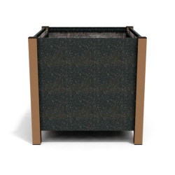 Jardinière carrée Floralu en IPRA et Aluminium laqué Terre Battue – 82 x 82 x 80 cm