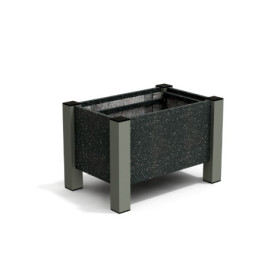 Jardinière rectangulaire Floralu en IPRA et Aluminium laqué Gris Anthracite – 61 x 40 x 40 cm