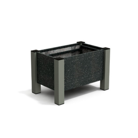 Jardinière rectangulaire Floralu en IPRA et Aluminium laqué Gris Anthracite – 61 x 40 x 40 cm
