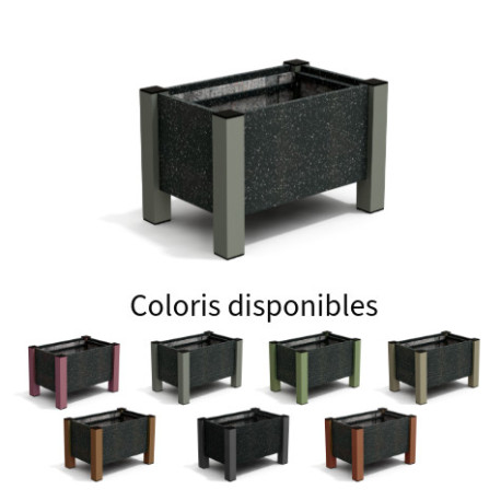 Jardinière rectangulaire Floralu en IPRA et Aluminium laqué Gris Anthracite – 61 x 40 x 40 cm
