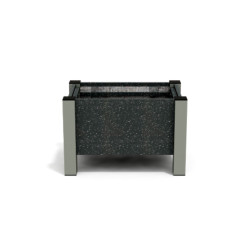 Jardinière rectangulaire Floralu en IPRA et Aluminium laqué Gris Anthracite – 61 x 40 x 40 cm