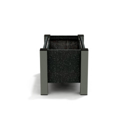Jardinière rectangulaire Floralu en IPRA et Aluminium laqué Gris Anthracite – 61 x 40 x 40 cm