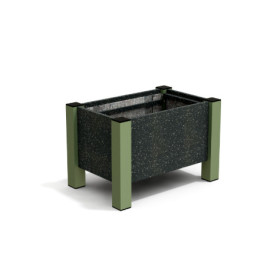 Jardinière rectangulaire Floralu en IPRA et Aluminium laqué Vert Sauge – 61 x 40 x 40 cm