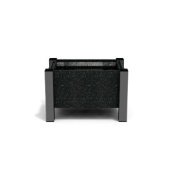 Jardinière rectangulaire Floralu en IPRA et Aluminium laqué Noir – 61 x 40 x 40 cm