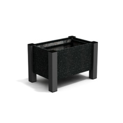 Jardinière rectangulaire Floralu en IPRA et Aluminium laqué Noir – 61 x 40 x 40 cm