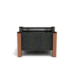 Jardinière rectangulaire Floralu en IPRA et Aluminium laqué Rouille – 61 x 40 x 40 cm