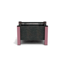 Jardinière rectangulaire Floralu en IPRA et Aluminium laqué Rose Poudrée – 61 x 40 x 40 cm