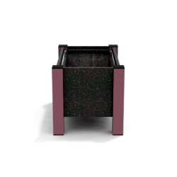 Jardinière rectangulaire Floralu en IPRA et Aluminium laqué Rose Poudrée – 61 x 40 x 40 cm