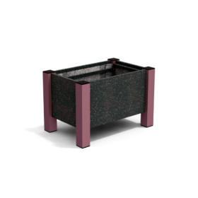 Jardinière rectangulaire Floralu en IPRA et Aluminium laqué Rose Poudrée – 61 x 40 x 40 cm