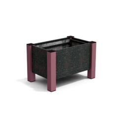 Jardinière rectangulaire Floralu en IPRA et Aluminium laqué Rose Poudrée – 61 x 40 x 40 cm