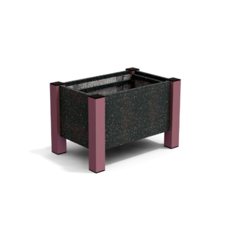 Jardinière rectangulaire Floralu en IPRA et Aluminium laqué Rose Poudrée – 61 x 40 x 40 cm