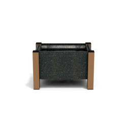 Jardinière rectangulaire Floralu en IPRA et Aluminium laqué Terre Battue – 61 x 40 x 40 cm