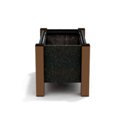 Jardinière rectangulaire Floralu en IPRA et Aluminium laqué Terre Battue – 61 x 40 x 40 cm