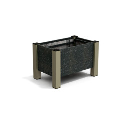 Jardinière rectangulaire Floralu en IPRA et Aluminium laqué Sable clair – 61 x 40 x 40 cm