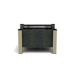 Jardinière rectangulaire Floralu en IPRA et Aluminium laqué Sable clair – 61 x 40 x 40 cm