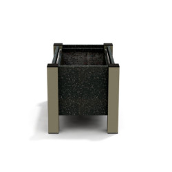 Jardinière rectangulaire Floralu en IPRA et Aluminium laqué Sable clair – 61 x 40 x 40 cm