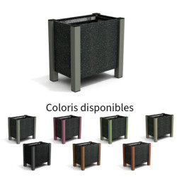 Jardinière rectangulaire Floralu en IPRA et Aluminium laqué Gris Anthracite – 61 x 40 x 60 cm