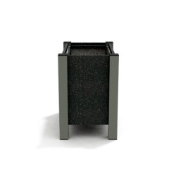 Jardinière rectangulaire Floralu en IPRA et Aluminium laqué Gris Anthracite – 61 x 40 x 60 cm